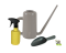 Set lopatka + konvička (taupe) + rozprašovač (žlutý)