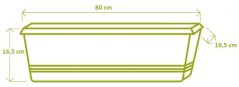 Truhlík samozavlažovací Bergamot - taupe 80 cm