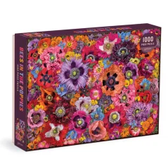 Galison Puzzle - Včely mezi květy máku 1000 dílků